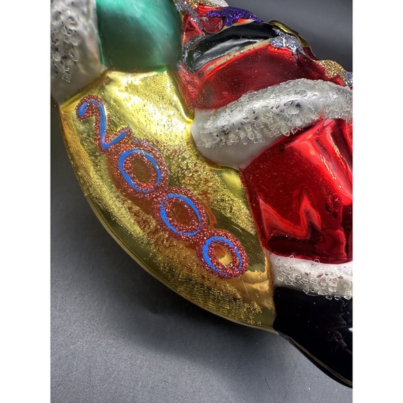 2000\'S KURT ADLER POLONAISE SANTA‎ ON THE MOON ORNAMENT
